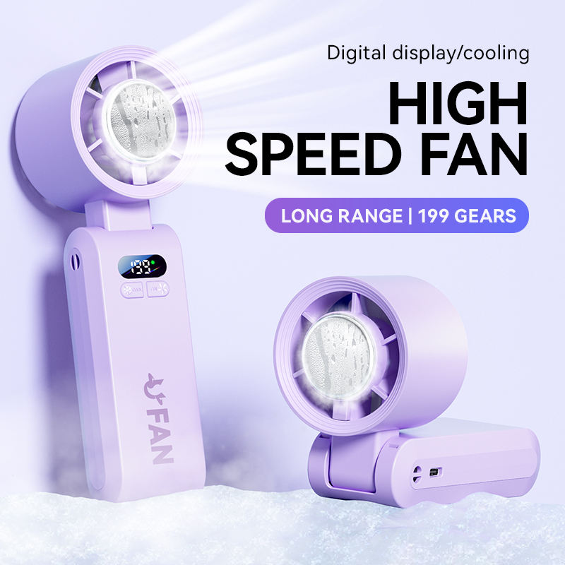 NEW 2026 Portable Ice Cooling Fan – 4000mAh Rechargeable Turbo Fan with Semiconductor Cooling & Digital Display