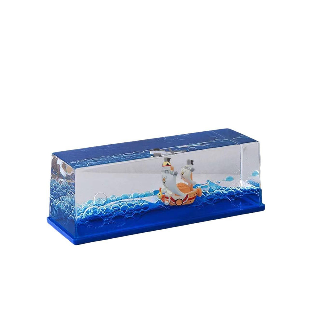 One Piece Liquid Wave Ship Toy – Floating Pirate Ship Desk Decor Stress Relief Ornament
