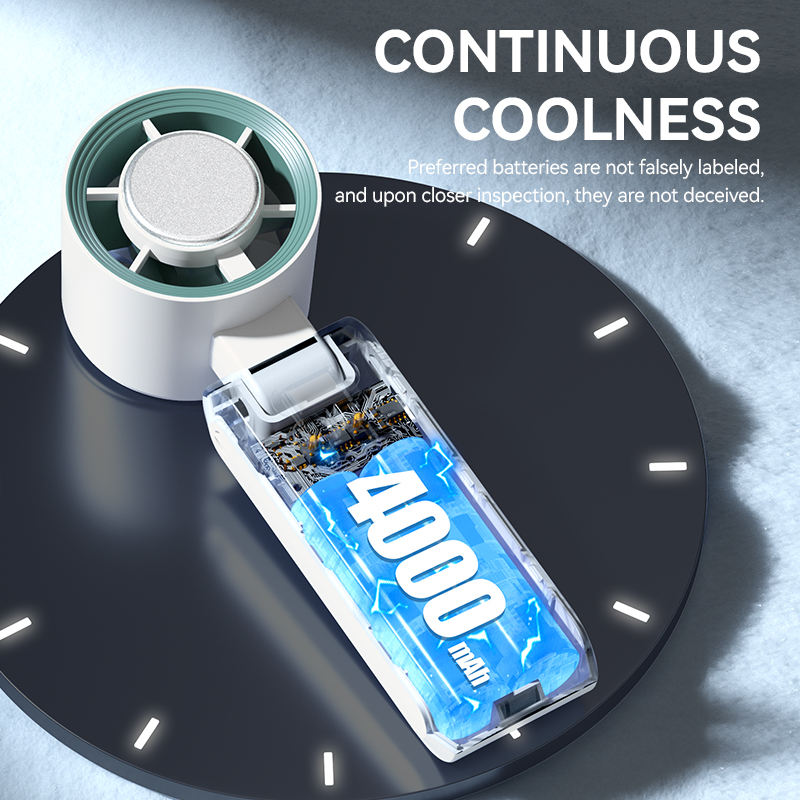 NEW 2026 Portable Ice Cooling Fan – 4000mAh Rechargeable Turbo Fan with Semiconductor Cooling & Digital Display