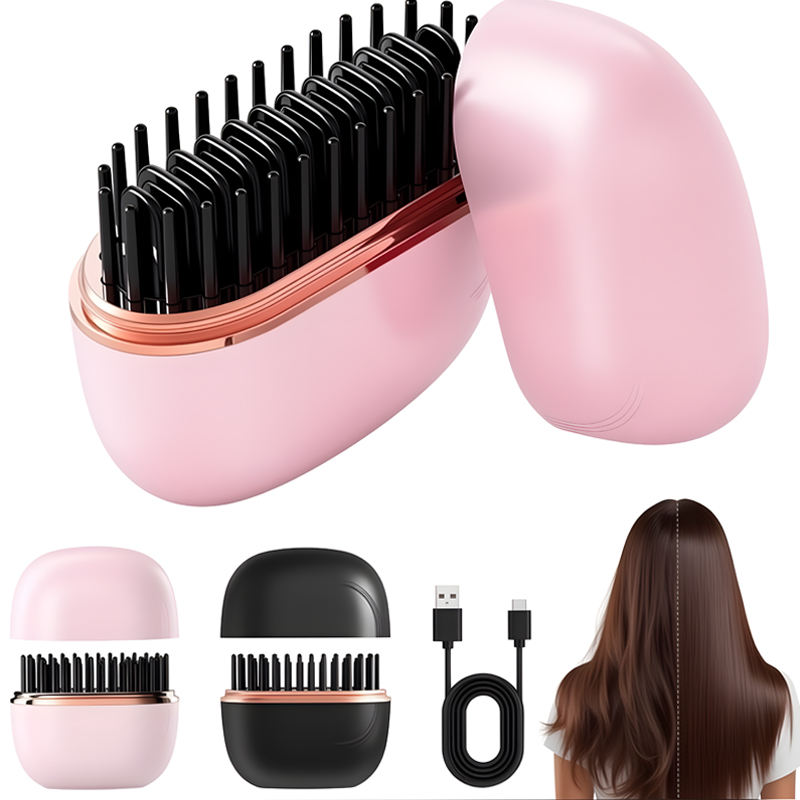 Wireless Portable Hair Straightener Brush | Smooth Hair Anywhere ✨