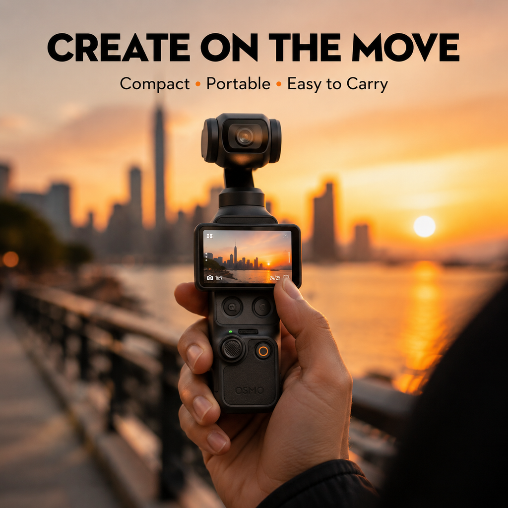 The 1080P Mini Action Camera M6 handheld gimbal vlog camera features a 1.4-inch IPS screen with a 180° rotatable lens auto-tracking function, ideal for travel