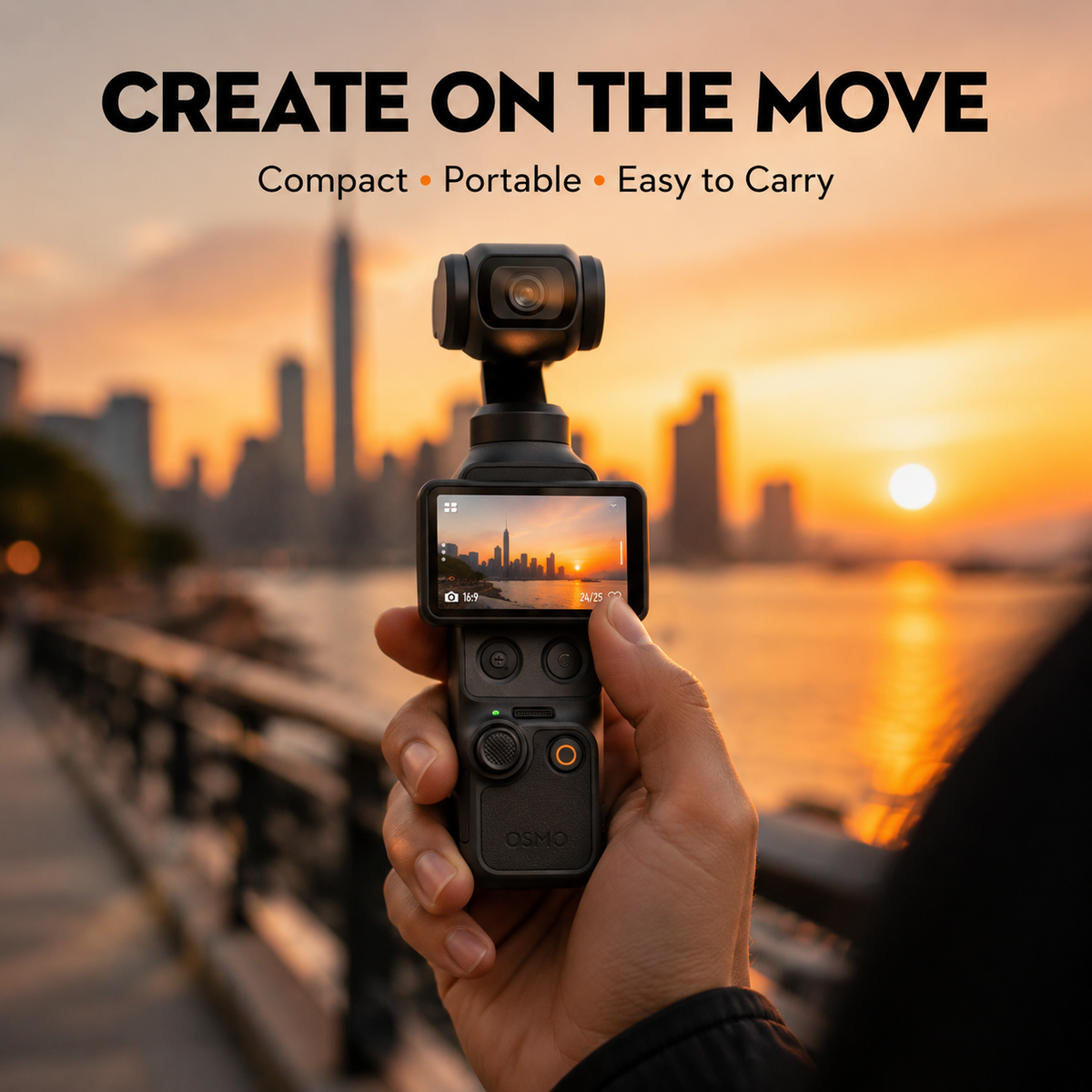 The 1080P Mini Action Camera M6 handheld gimbal vlog camera features a 1.4-inch IPS screen with a 180° rotatable lens auto-tracking function, ideal for travel