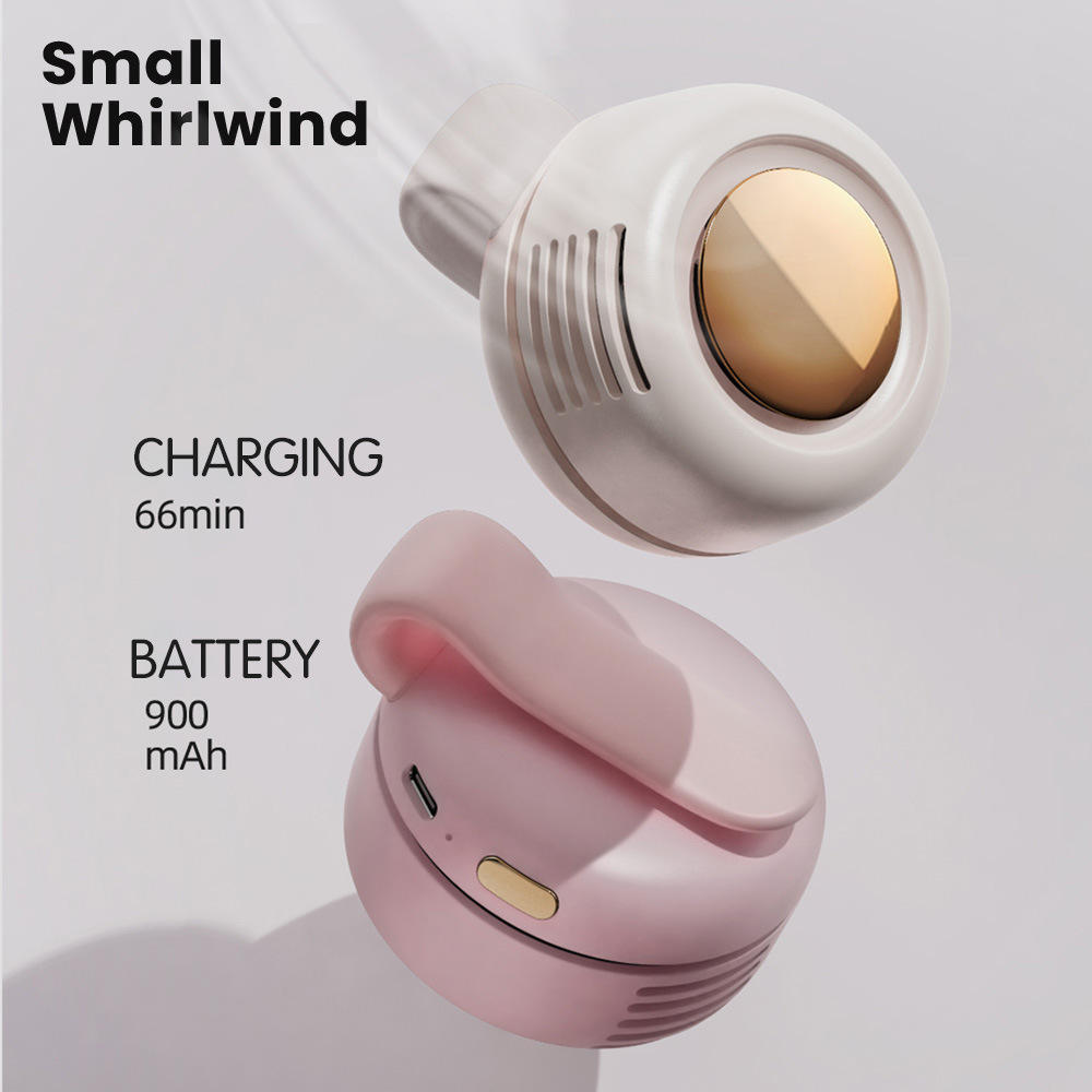 Mini ventilateur portable à clip – Ventilateur rechargeable 3 vitesses, léger, à porter autour du cou, avec batterie haute capacité pour l'extérieur, le bureau, les voyages