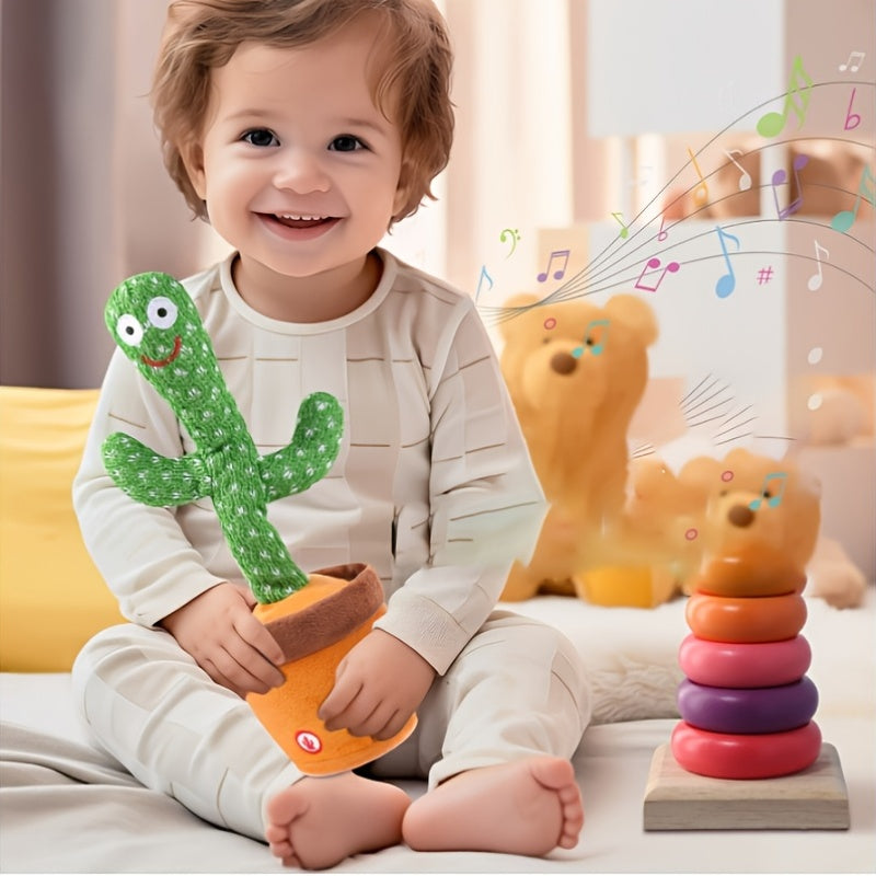 Interactive Dancing Cactus Toy | Singing, Talking & Mimicking Plush Toy for Babies & Toddlers | Early Learning & Fun Kids Toy
