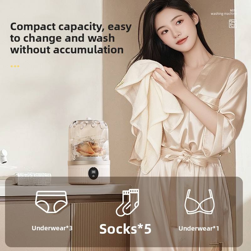 New Mini Top Loading Portable USB Powered Waterproof Underwear Intimate Clothing Washing Machine Digital Display No Installation