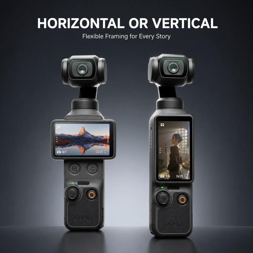 The 1080P Mini Action Camera M6 handheld gimbal vlog camera features a 1.4-inch IPS screen with a 180° rotatable lens auto-tracking function, ideal for travel