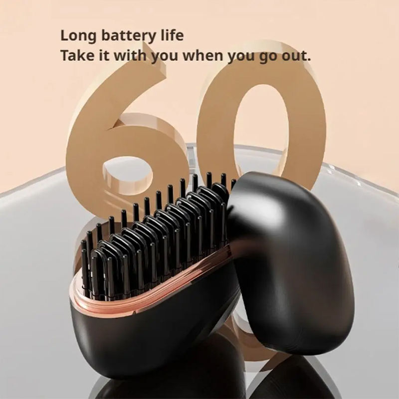 Wireless Portable Hair Straightener Brush | Smooth Hair Anywhere ✨