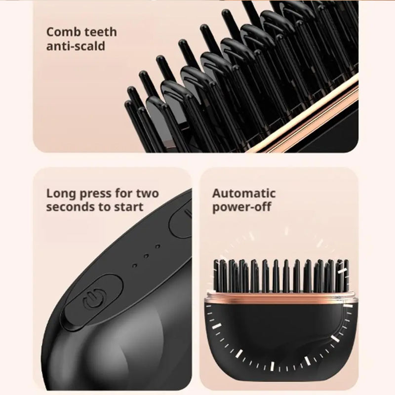 Wireless Portable Hair Straightener Brush | Smooth Hair Anywhere ✨