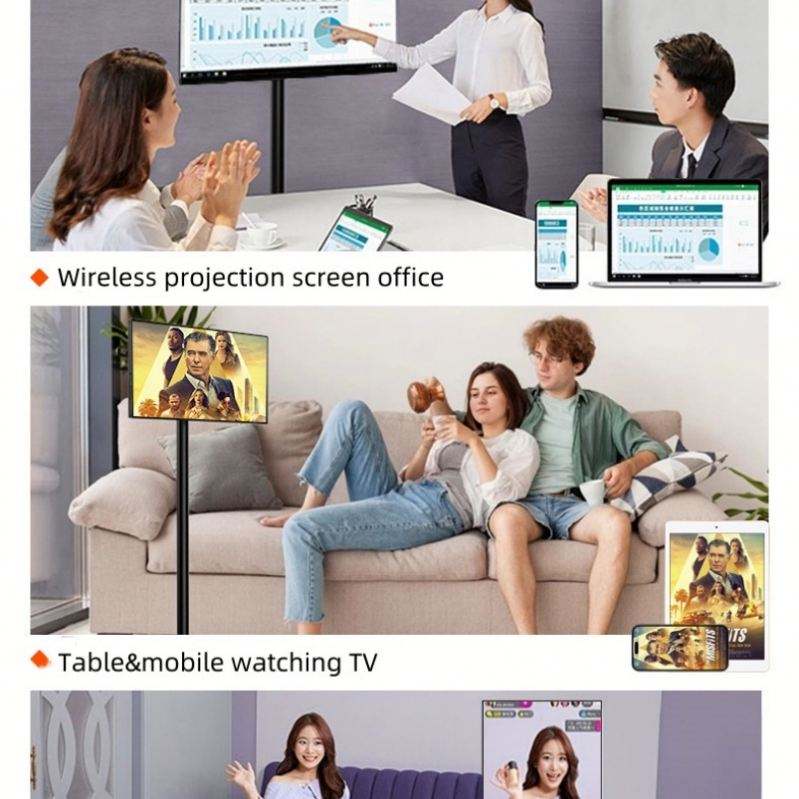 NEW AI Smart Touch Screen TV Stand – Android 13 Portable Mobile Display for Home & Office