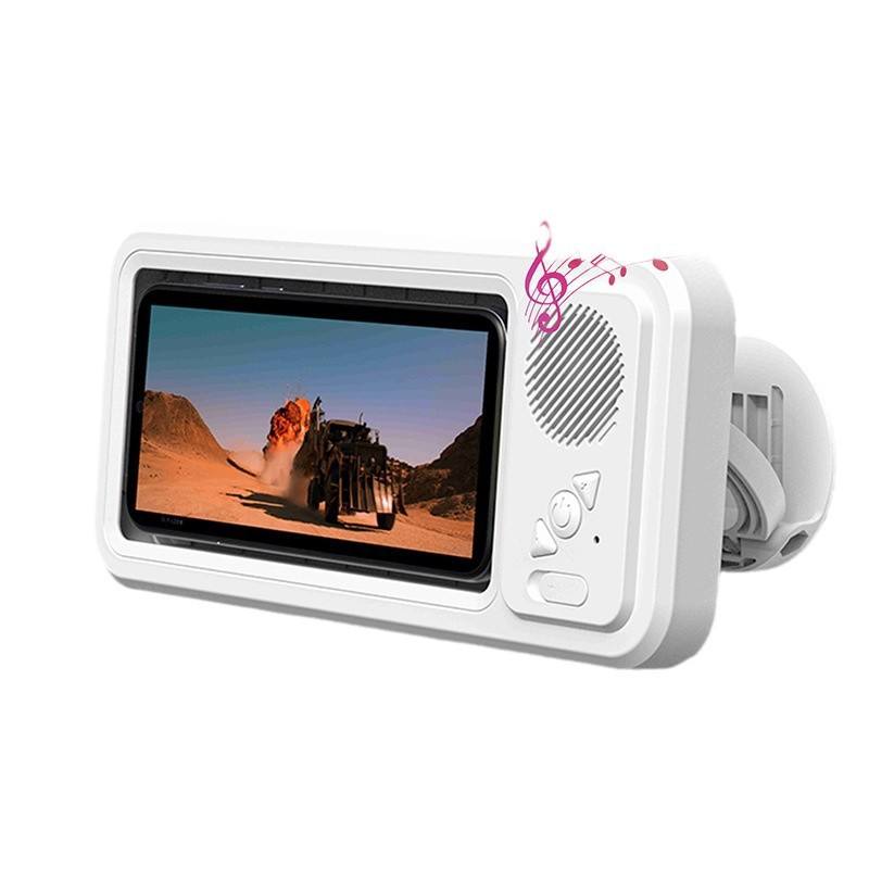 Waterproof Shower Phone Holder with Bluetooth Speaker – Touchscreen Bathroom Mount Case