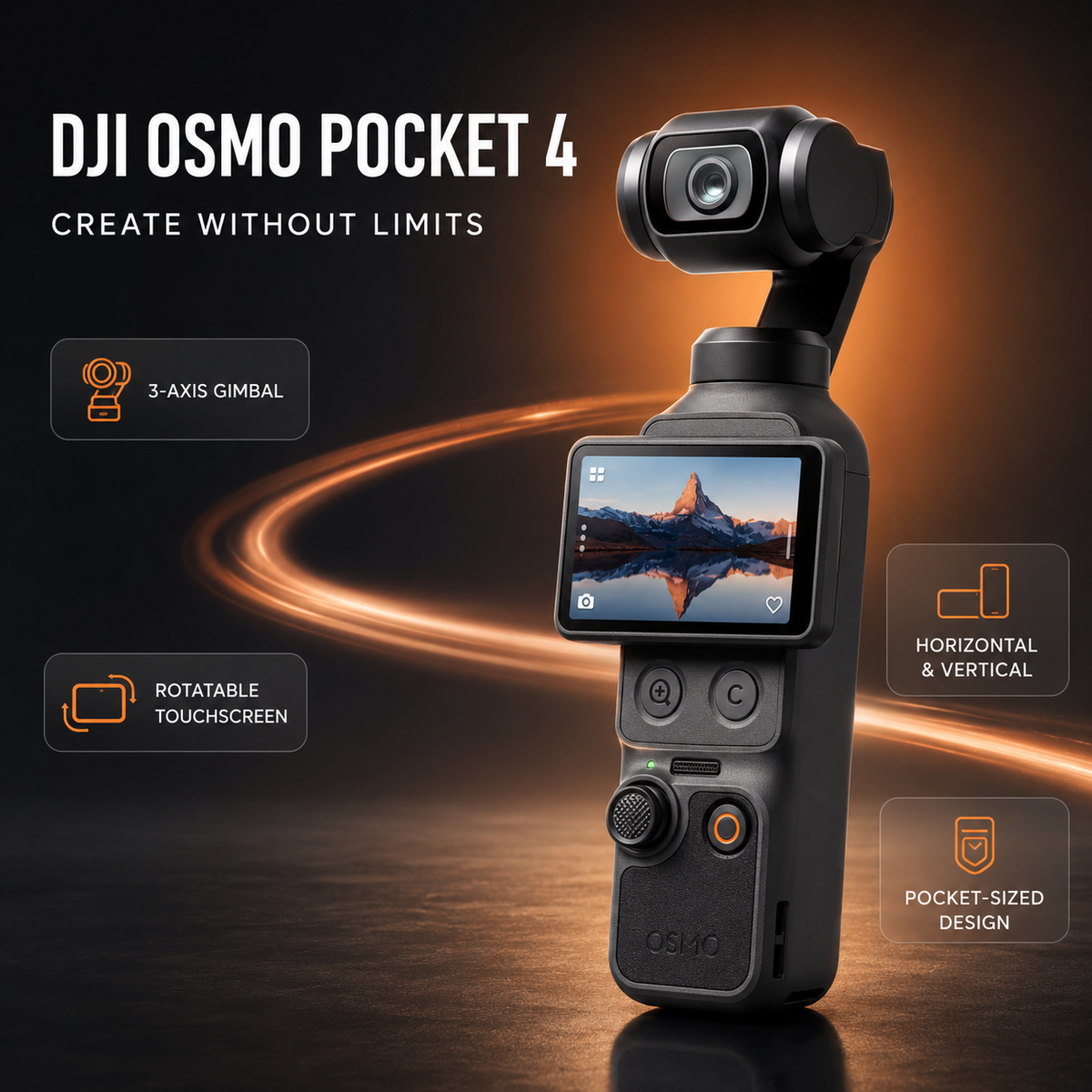 The 1080P Mini Action Camera M6 handheld gimbal vlog camera features a 1.4-inch IPS screen with a 180° rotatable lens auto-tracking function, ideal for travel