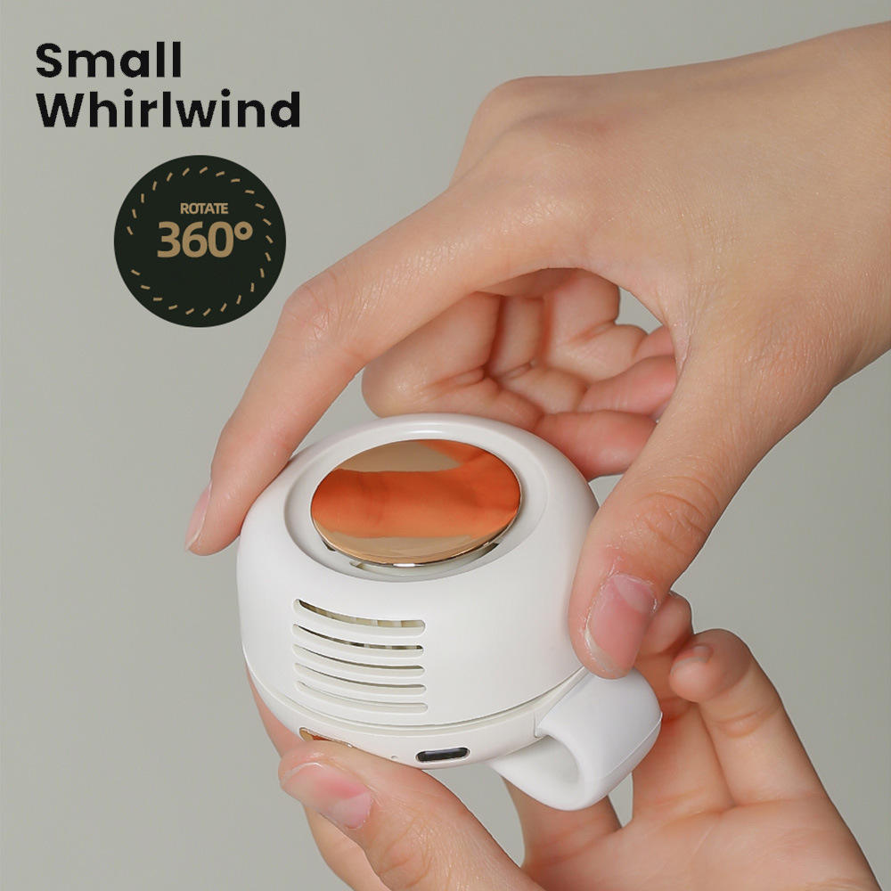 Mini ventilateur portable à clip – Ventilateur rechargeable 3 vitesses, léger, à porter autour du cou, avec batterie haute capacité pour l'extérieur, le bureau, les voyages