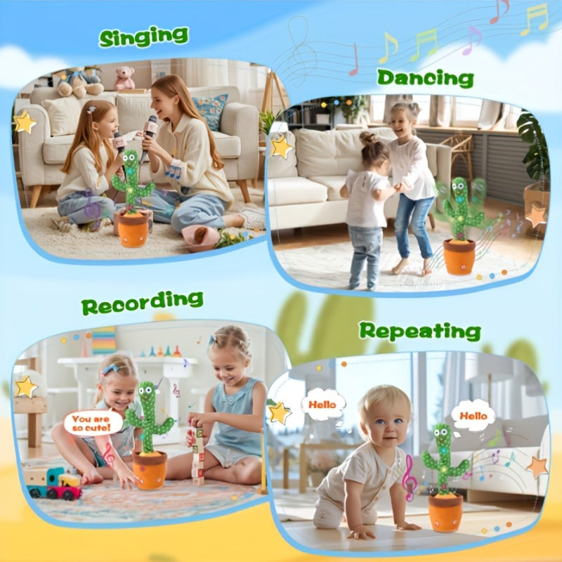 Interactive Dancing Cactus Toy | Singing, Talking & Mimicking Plush Toy for Babies & Toddlers | Early Learning & Fun Kids Toy