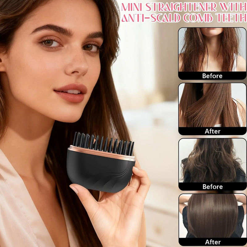 Wireless Portable Hair Straightener Brush | Smooth Hair Anywhere ✨