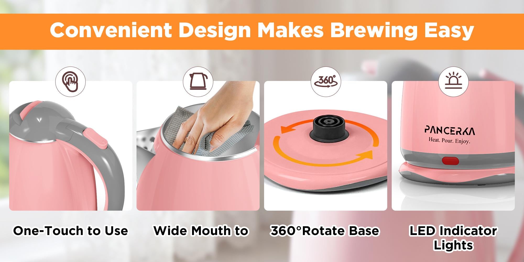 PANCERKA Electric Kettle 1.8L 1000W: Your Ultimate Beverage Companion