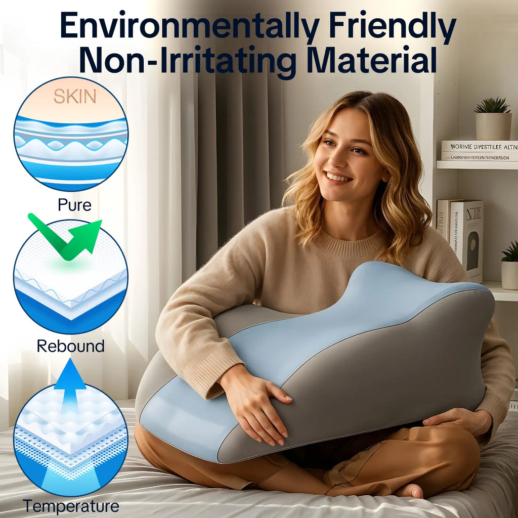 Memory Foam Pillow, Ergonomic Design Versatile Used,for Neck, Back and Leg Support, Suitable for Face Down Reading pillow, Soft and Comfortable Fabric, Multi Purpose, Removable, SleepingPillow Home, Sofa，Living Room, Bed Gift