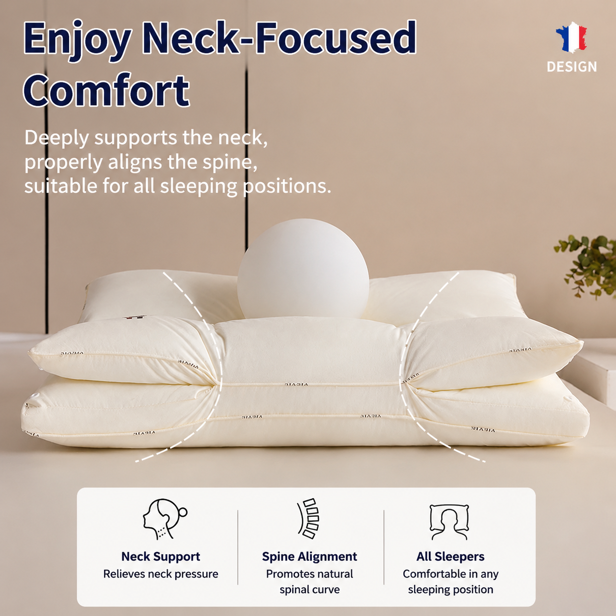 Luxury Hotel Neck Support Pillow  Sleep Better, Wake Up Refreshed（Save 40%GHS）