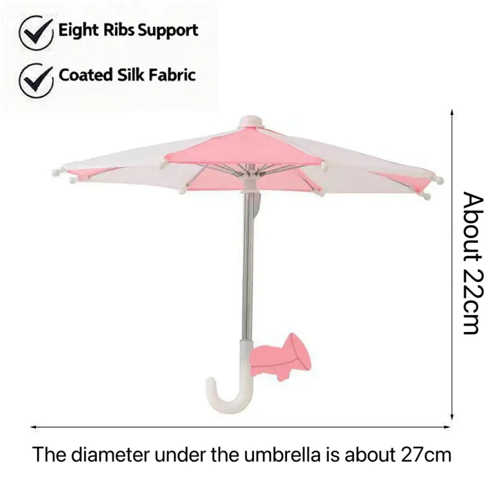 Protection Phone Umbrella for Sun Universal Adjustable Piggy Suction Cup Phone Stand with Sun Shade Cover