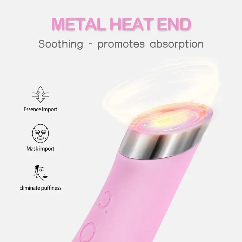 Facial Cleansing Brush, Dwenini Heatable Vibrating Face Scrubber with Massage, Silicone Face Scrubber for Women & Men, Electric Facial Cleanser for Deep Cleansing, Gentle Exfoliating (Pink) SummerWins DealsForYouDays