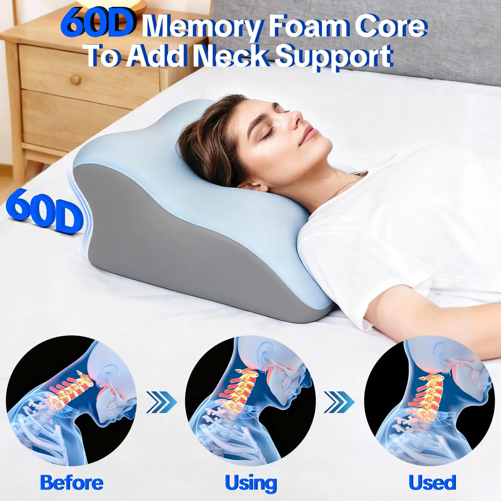 Memory Foam Pillow, Ergonomic Design Versatile Used,for Neck, Back and Leg Support, Suitable for Face Down Reading pillow, Soft and Comfortable Fabric, Multi Purpose, Removable, SleepingPillow Home, Sofa，Living Room, Bed Gift