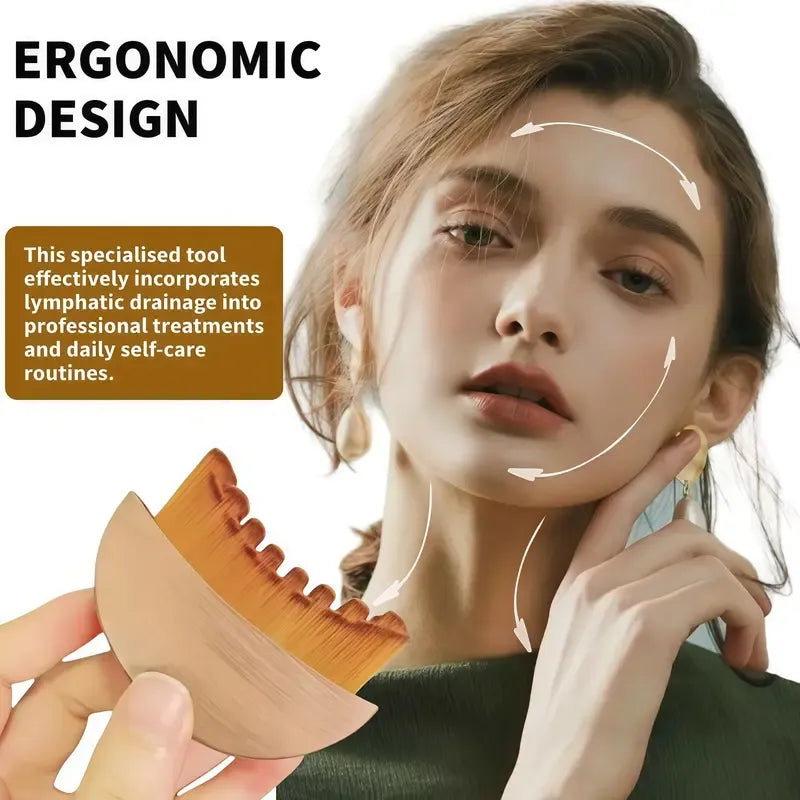 2PCS Lymphatic Contour Face Brush for Jawline & Chin Sculpting Dry Brushing Massager for Lymphatic Drainage & Facial Fatigue Relief Ergonomically Designed to Fit The Skin Precisely Beauty Roller Daily