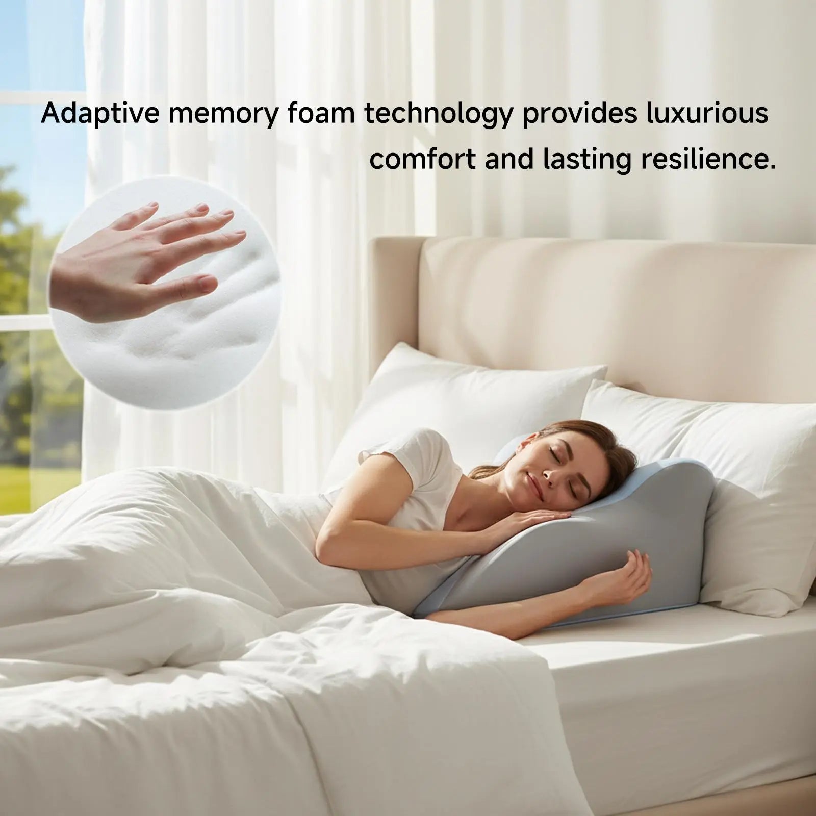 Memory Foam Pillow, Ergonomic Design Versatile Used,for Neck, Back and Leg Support, Suitable for Face Down Reading pillow, Soft and Comfortable Fabric, Multi Purpose, Removable, SleepingPillow Home, Sofa，Living Room, Bed Gift