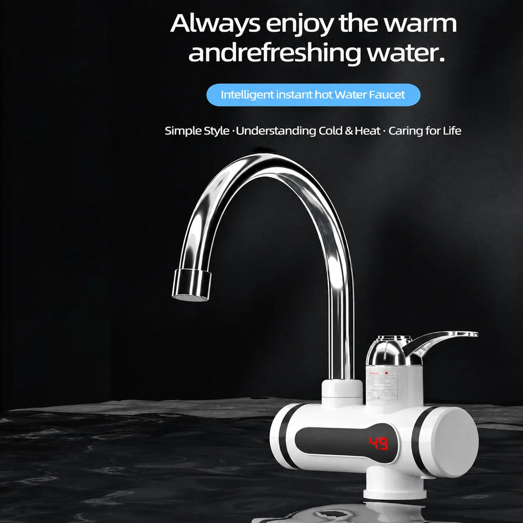 Kitchen Electric Water Tap  Water Heater Temperature Display Cold Heating Faucet Hot Water Faucet Heater