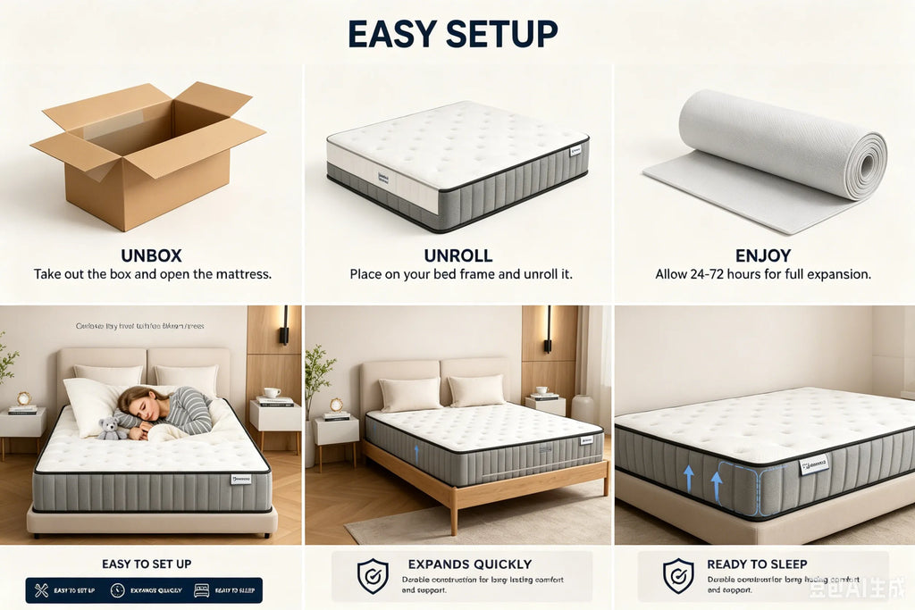 Luxury Hybrid Memory Foam Mattress – Cooling Pocket Spring Bed Mattress for Deep Sleep