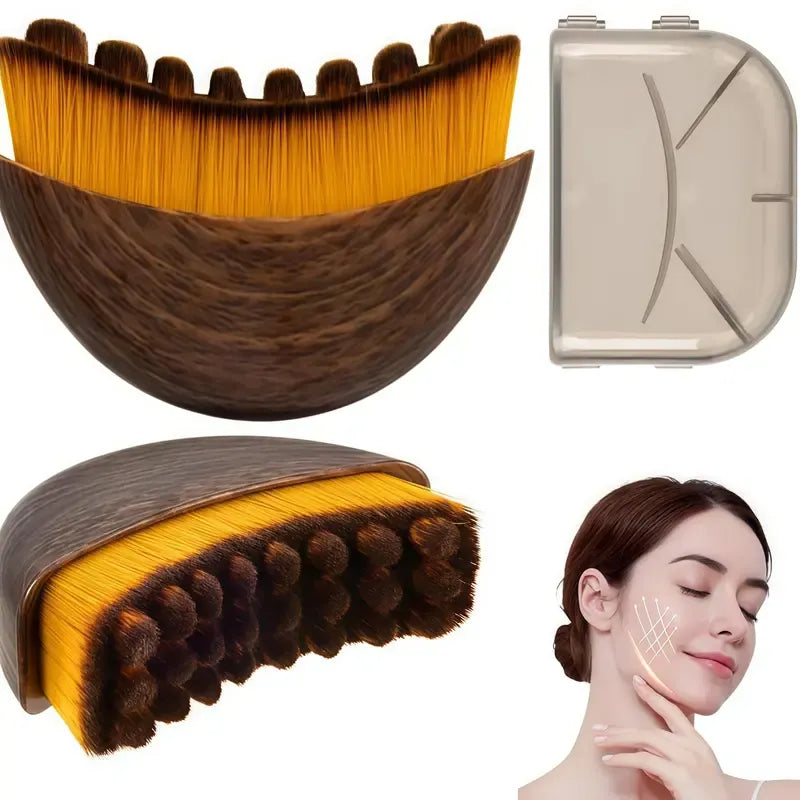 2PCS Lymphatic Contour Face Brush for Jawline & Chin Sculpting Dry Brushing Massager for Lymphatic Drainage & Facial Fatigue Relief Ergonomically Designed to Fit The Skin Precisely Beauty Roller Daily