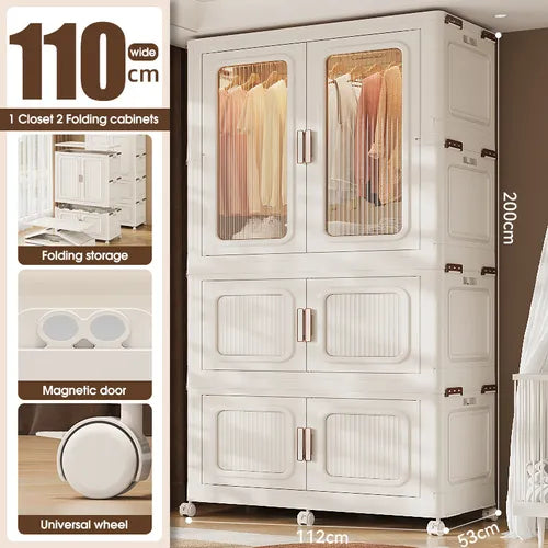 Large Family Wardrobe – 200cm Fabric Clothes Organiser | Free Delivery in Ghana
