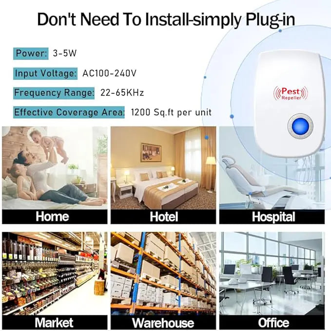🔥SmartGuard 3-in-1 Ultrasonic Pest & Mosquito Repeller [FREE Delivery + NO Customs Tax + Pay on Delivery]