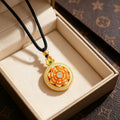 Lucky Lotus Gold-Tone Spinning Pendant Necklace for Women| Free Shipping & No Tax | 45% OFF