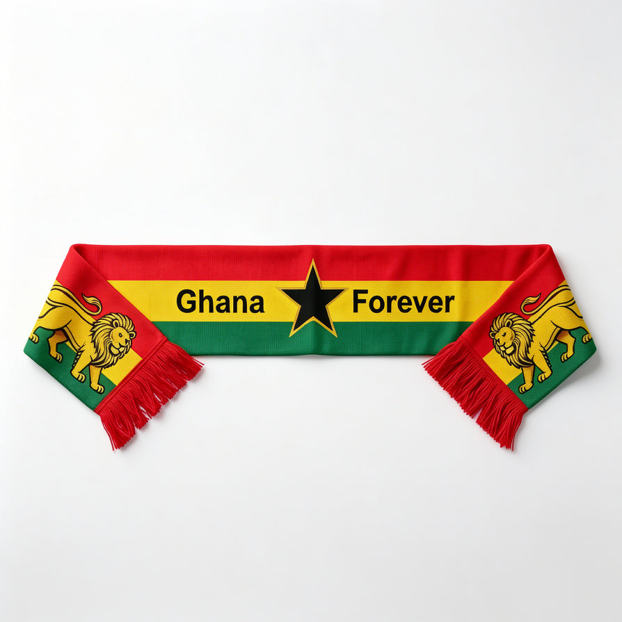 Écharpe de supporter des Black Stars du Ghana 🇬🇭 | Achetez-en 2, économisez 80 GH¢ | Paiement à la livraison et livraison gratuite