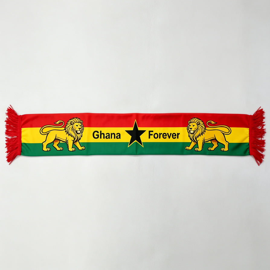 Écharpe de supporter des Black Stars du Ghana 🇬🇭 | Achetez-en 2, économisez 80 GH¢ | Paiement à la livraison et livraison gratuite