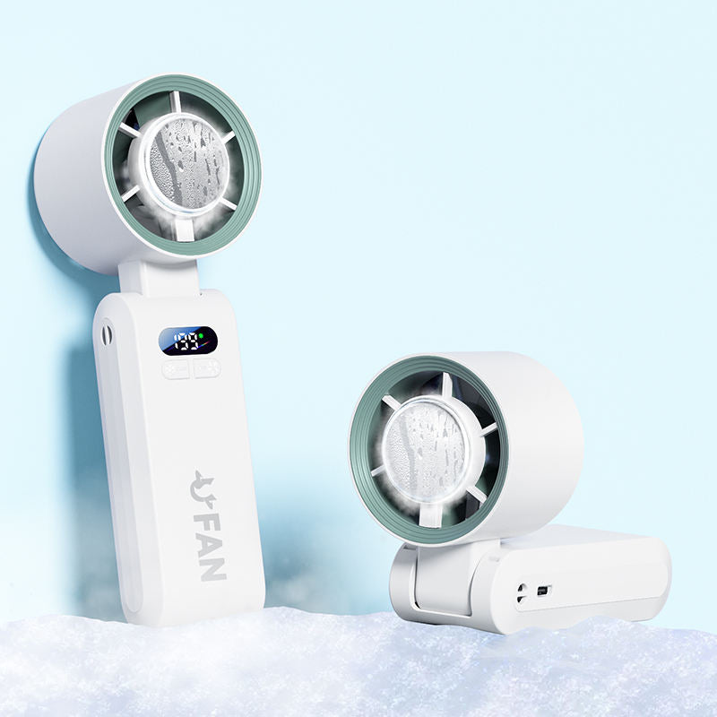 NEW 2026 Portable Ice Cooling Fan – 4000mAh Rechargeable Turbo Fan with Semiconductor Cooling & Digital Display