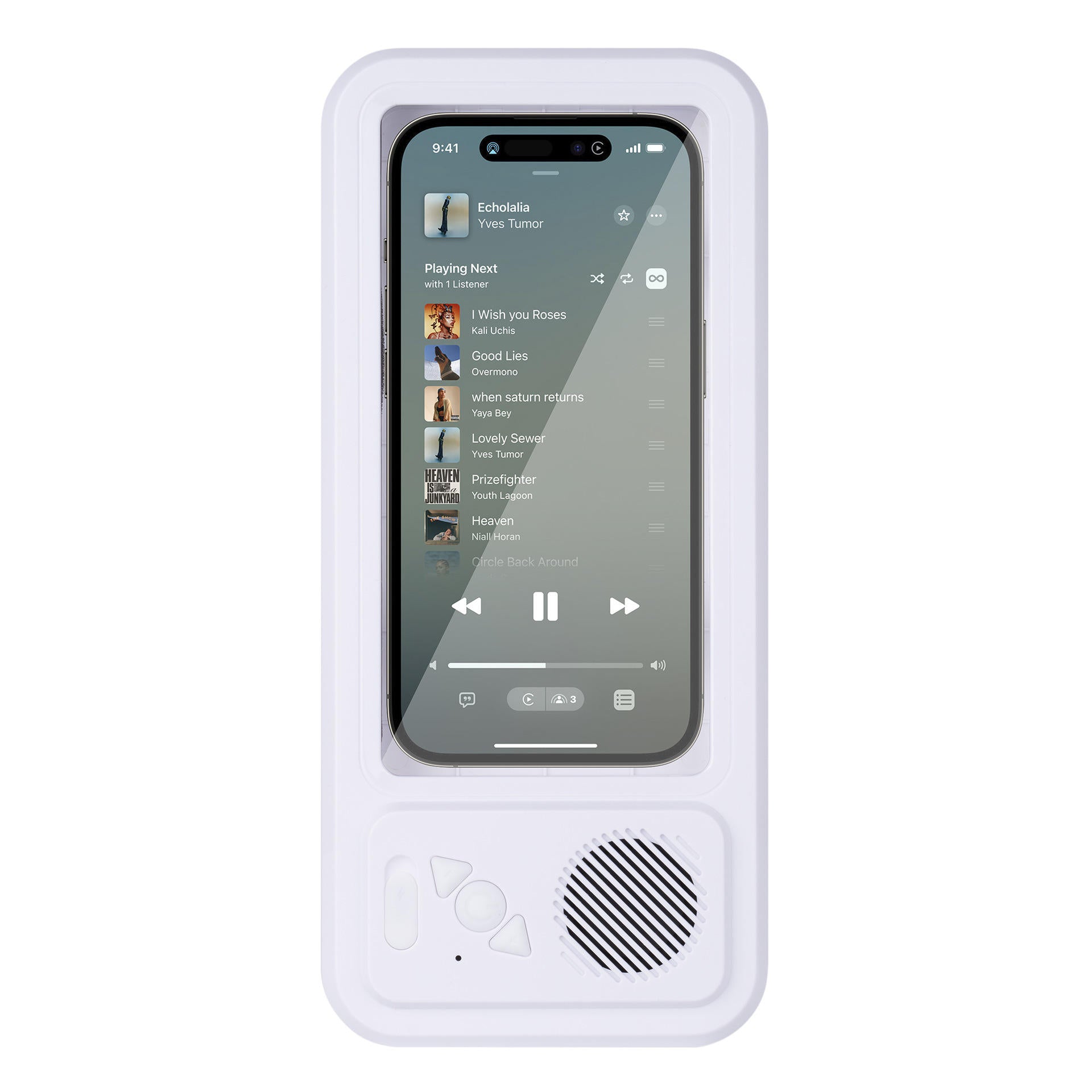 Waterproof Shower Phone Holder with Bluetooth Speaker – Touchscreen Bathroom Mount Case
