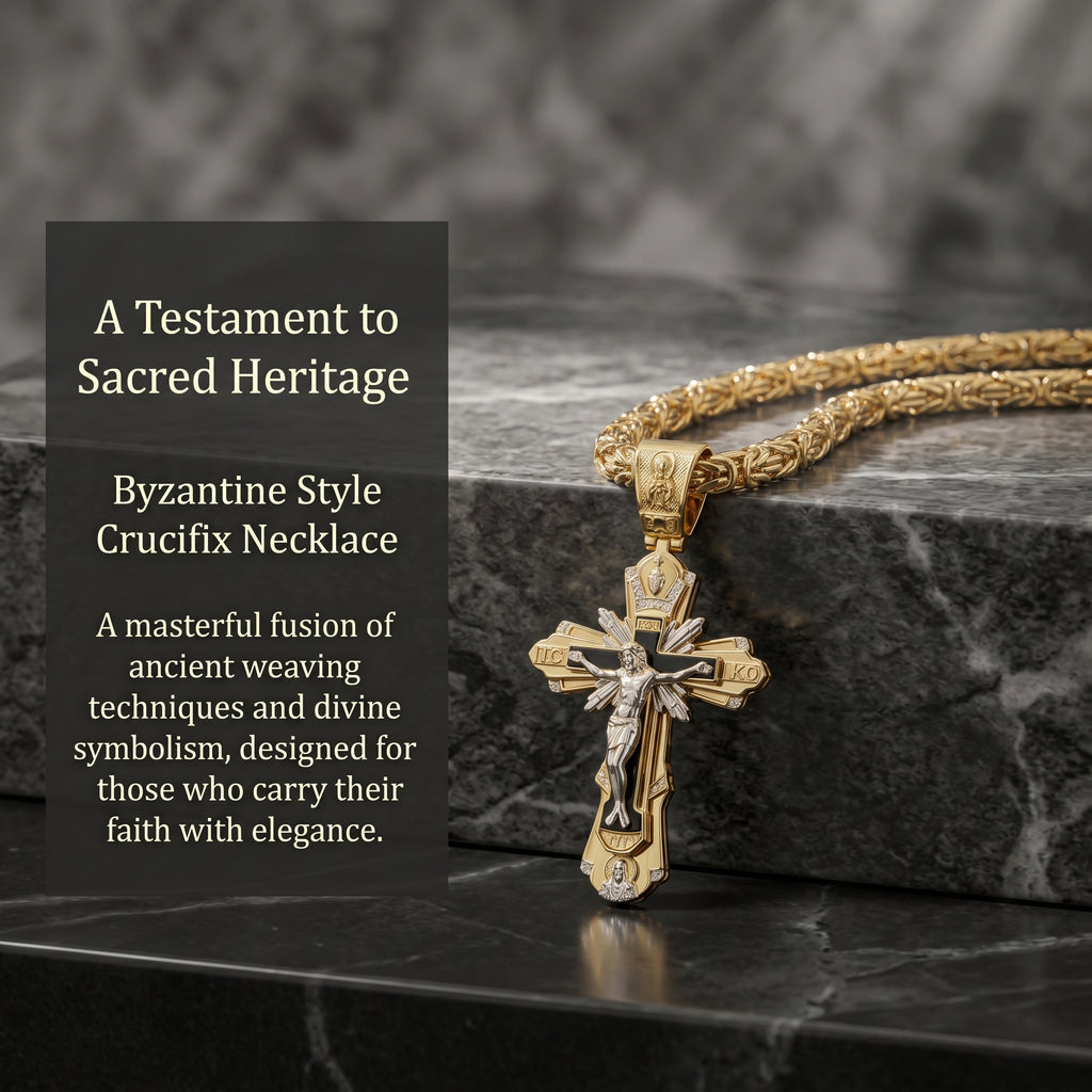 Sacred Heritage | Byzantine Crucifix Necklace - Premium Gold Plated Stainless Steel