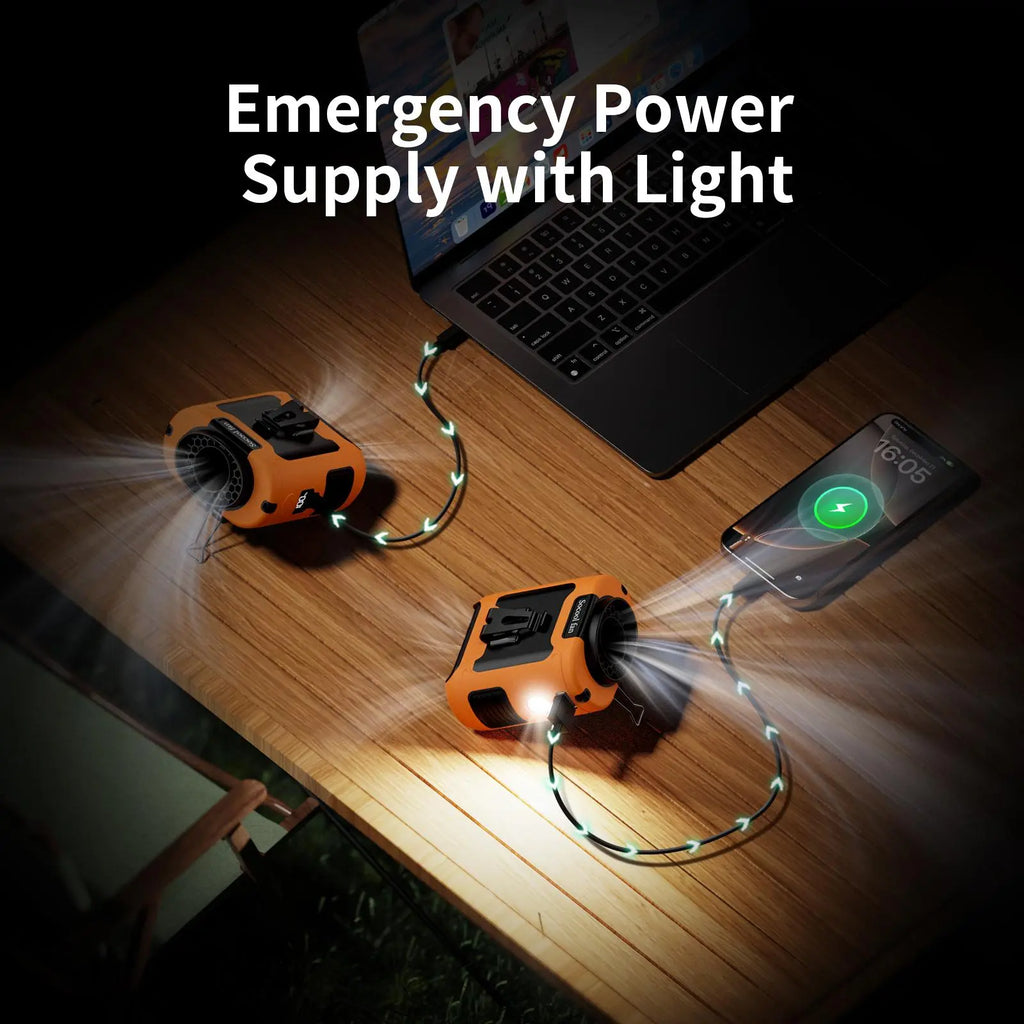 10000mAh Power Bank, Portable Waist Fan Clip-on Wearable Belt Personal Fan, Rechargeable Battery Operated With Flashlight Hands-Free Up to 40H/67H Cooling, USB Cooling Fan For Outdoor #GLOBAL PICKS
