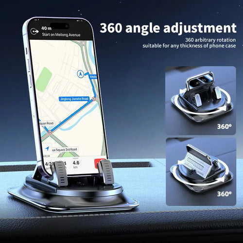 Car phone holder 360 degree rotation, suitablefor car navigation in-car dashboard, horizontaland vertica screen adjustment angle,suctioncup fixed non-slip mobile phone holdersuitable for iPhone and Android
