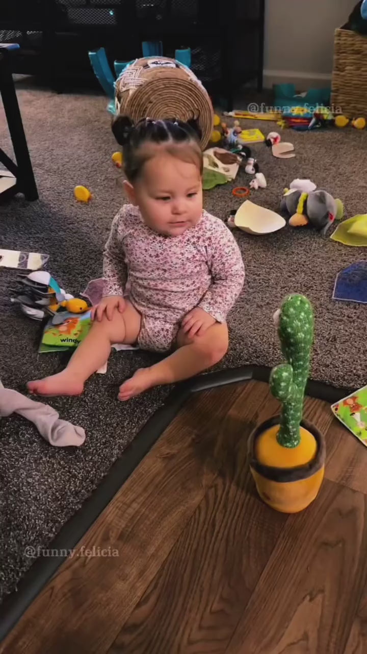 Interactive Dancing Cactus Toy | Singing, Talking & Mimicking Plush Toy for Babies & Toddlers | Early Learning & Fun Kids Toy